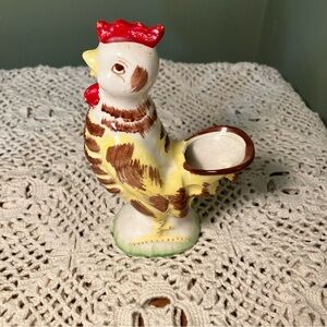 Vintage Ceramic Chicken Refrigerator Baking Soda Holder Rustic Farmhouse Decor